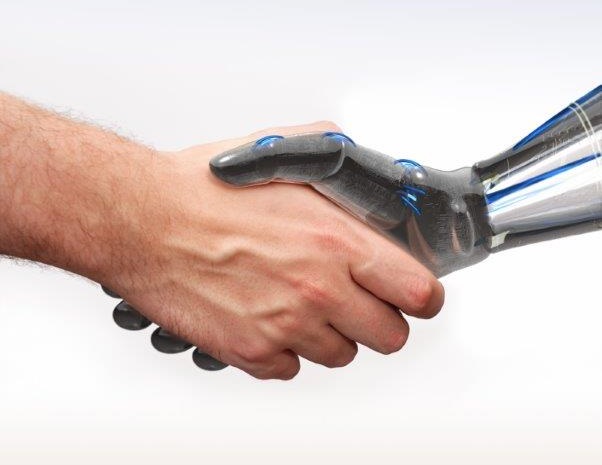Human and robot handshake