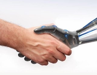 Human and robot handshake